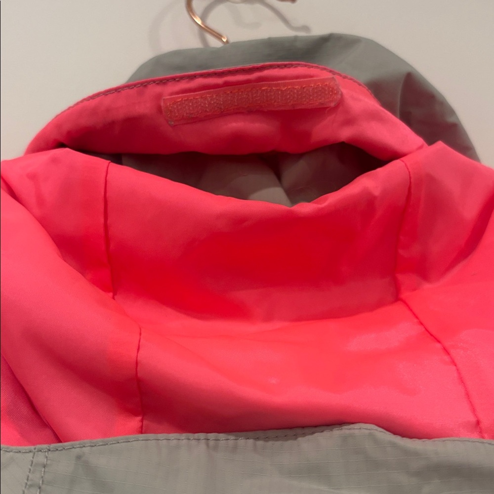 The North Face Light Gray Rain Jacket with Coral Interior - Picture 8 of 8